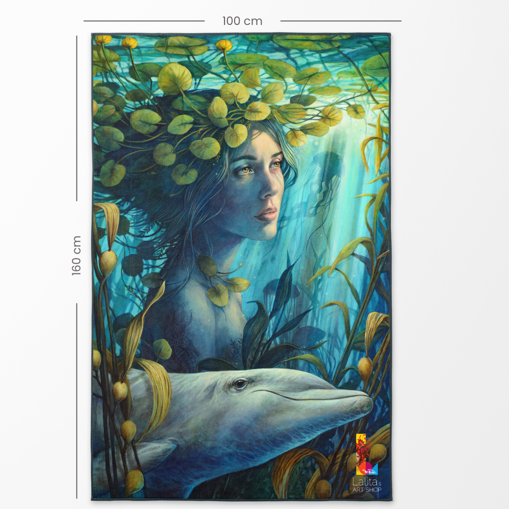 Eau. Murmure des flots – XL Reversible Artistic Towel | Artwork by Sophie Wilkins