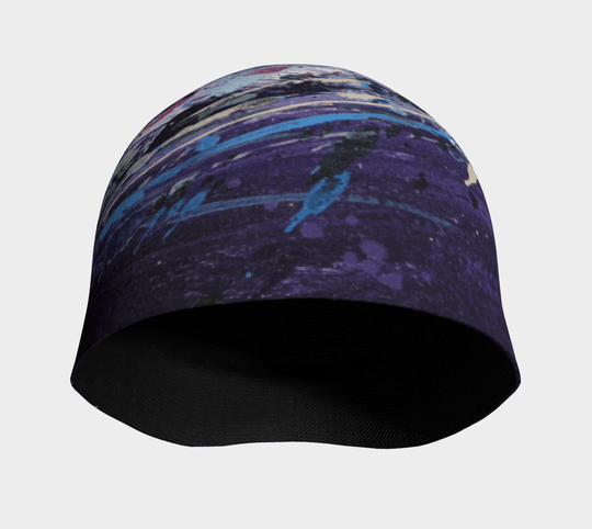 Vue intérieure de la tuque Cosmique, montrant la doublure foncée en bambou.