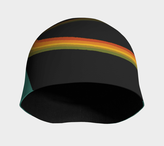 Vue intérieure de la tuque Soucoupes Volantes noire, montrant la douce doublure en bambou.