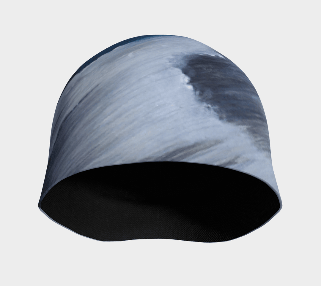 Vue de côté de la tuque Mer Dorée, révélant sa construction lisse et sans couture et sa doublure en bambou.