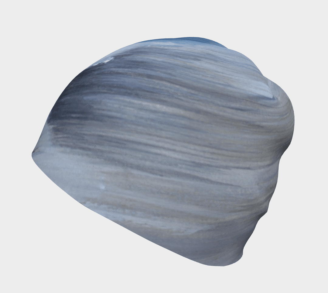 Vue arrière de la tuque Mer Dorée, mettant en valeur le motif artistique abstrait fluide.