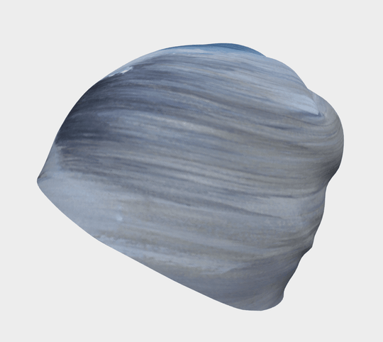 Vue arrière de la tuque Mer Dorée, mettant en valeur le motif artistique abstrait fluide.