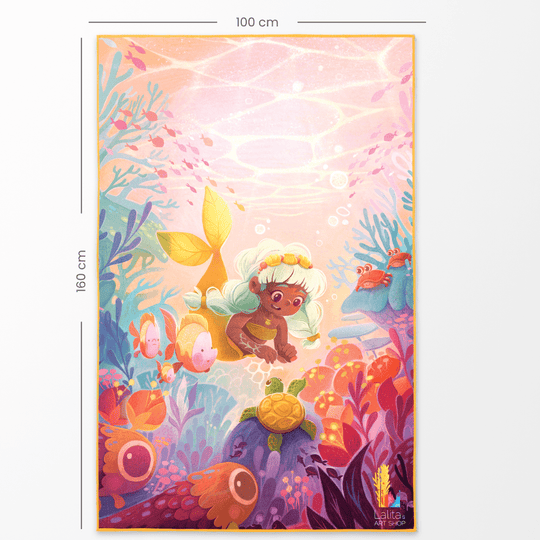 Little Mermaid - Reversible Fun Artistic Oversized Pool Towel for Kids