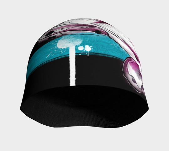 Vue intérieure de la nouvelle tuque Fleur de pavot pour filles et femmes, montrant la doublure douce en bambou et l&