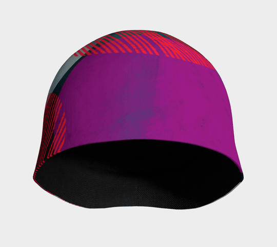 Vue intérieure de la tuque Pois Bleu-Vert, montrant la doublure noire en bambou.