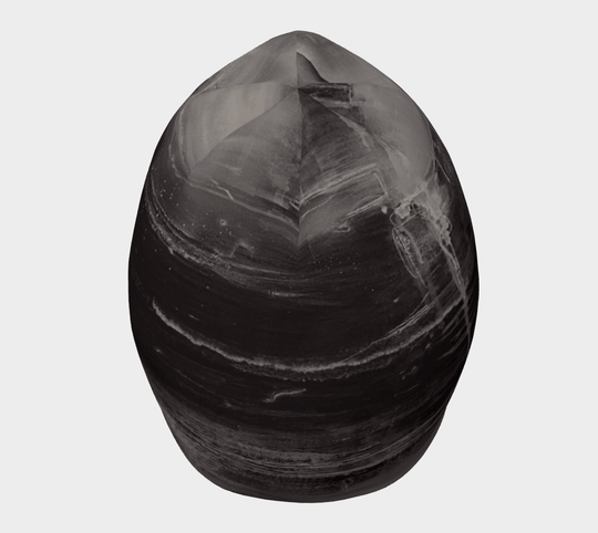 Tuque Wall Black vue du dessus — couronne pointue et motif tourbillonnant sombre en pleine vue