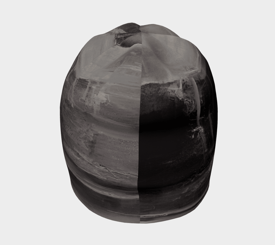 Tuque Wall Black vue arrière-dessus — composition bipartite gris clair et noir profond sur les panneaux
