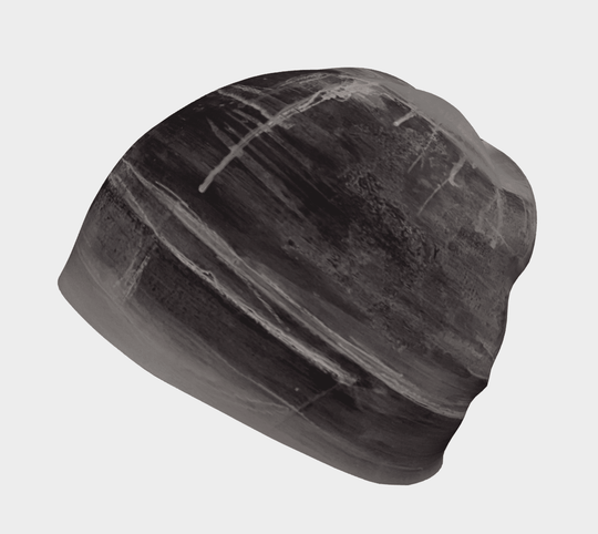 Tuque Wall Black en angle — travail de pinceau en couches grises et noires d&