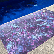 The Wisteria XL travel towel from Lalita's Art Shop is quick-dry, reversible, sand-free, compact and comes with it's practical on-the-go waterproof pouch.