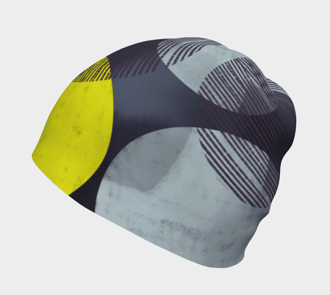 Tuque à Motifs Jaunes pour Femme, vue latérale, mettant en valeur l&