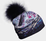 Cosmic Beanie with assorted and detachable pompom by young Canadian artist Megane Fortin