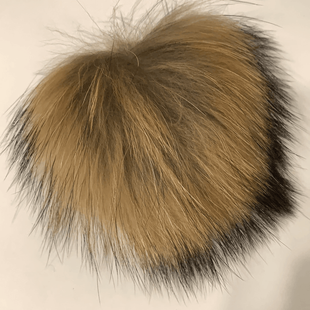 Fur Pompom with flat button