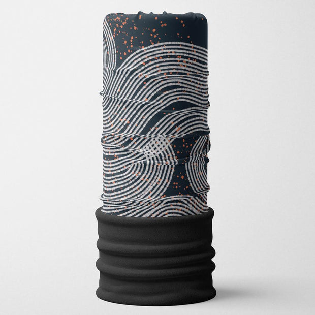 This amazing Dark gray with a simple abstract white and orange pattern Multifunctional tubular neckwear with fleece is the perfect unisex accessory! 