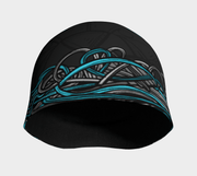 Front photo of the profile of the Robocat beanie designed by Quebec artist André Martel.