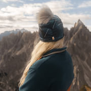 Umbrella Teal Beanie With Interchangeable Gray Pompom